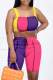Rose Red Sexy Solid Patchwork Square Collar Sleeveless Two Pieces