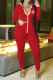 Red Fashion Casual Print Letter O Neck Jumpsuits