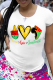 White Casual Print Patchwork O Neck T-Shirts