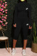 Black Fashion Casual Print Patchwork O Neck Long Sleeve Two Pieces