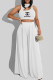 White Fashion Casual Print Letter O Neck Sleeveless Two Pieces