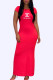 Red Fashion Casual Print Letter O Neck One Step Skirt Dresses