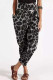 Grey Casual Street Print Leopard Patchwork Loose High Waist Pencil Full Print Bottoms