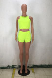 Fluorescent green Sexy Fashion Solid Patchwork Skinny Sleeveless