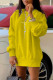 Yellow Casual Print Patchwork O Neck Tops