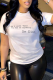 White Fashion Casual Print Patchwork Letter O Neck T-Shirts