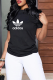 Black Fashion Casual Print Patchwork O Neck T-Shirts