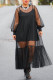 Black Sexy Solid Patchwork See-through O Neck Long Sleeve Two Pieces