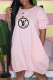 Pink Fashion Casual Print Letter O Neck Lantern Skirt Dresses