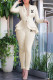 White Fashion Work Solid Letter Turndown Collar Long Sleeve Two Pieces
