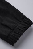 Khaki Celebrities zipper Solid Fluorescent Plus Size