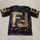Black Fashion Street Letter Sequins O Neck One Step Skirt Dresses