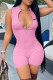 Pink Fashion Sexy Print Patchwork O Neck Rompers