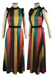 Black Red Sexy Print Hollowed Out Patchwork Stringy Selvedge O Neck Straight Dresses