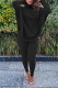 Black Casual Solid Patchwork Turtleneck Long Sleeve Two Pieces