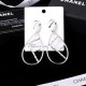 Silver Fashion Street Letter Patchwork Earrings