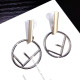 Silver Fashion Street Letter Patchwork Earrings