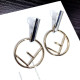 Gold Fashion Street Letter Patchwork Earrings