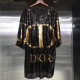 Black Gold Fashion Street Letter Sequins O Neck One Step Skirt Dresses