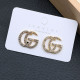 White Fashion Street Letter Hot Drill Earrings
