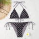 Black Fashion Sexy Print Frenulum Swimwears