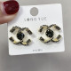 Black Fashion Street Patchwork Hot Drill Earrings