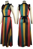 Black Red Sexy Print Hollowed Out Patchwork Stringy Selvedge O Neck Straight Dresses
