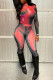 Red Sexy Print Patchwork O Neck Regular Jumpsuits