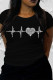 Black Fashion Casual Patchwork Hot Drill O Neck T-Shirts