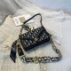 Black Fashion Street Letter Patchwork Bags