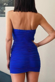 Black Sexy Solid Patchwork V Neck Pencil Skirt Dresses