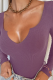 Purple Sexy Solid Patchwork U Neck Skinny Bodysuits