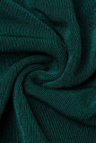 Green Sexy Casual Solid Slit Fold O Neck Sleeveless Dress