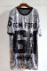 Grey Fashion Street Letter Sequins O Neck T-Shirts