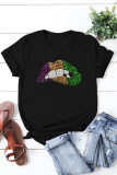 White Fashion Casual Patchwork Sequins O Neck T-Shirts