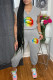 Grey Casual Sportswear Solid Patchwork V Neck Sleeveless Two Pieces