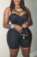 Black Sexy Casual Solid Backless Spaghetti Strap Skinny Romper