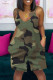 Green Fashion Casual Print Basic V Neck Regular Rompers