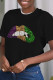 Black Fashion Casual Patchwork Sequins O Neck T-Shirts