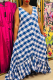 Blue Fashion Casual Plaid Print Patchwork V Neck Vest Dress Dresses