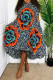 Multicolor Fashion Casual Print Asymmetrical Turtleneck Sleeveless Dress