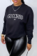 Black Fashion Casual Print Patchwork O Neck Tops