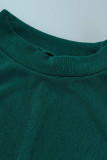 Green Sexy Casual Solid Slit Fold O Neck Sleeveless Dress
