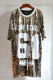 Gold Fashion Street Letter Sequins O Neck T-Shirts