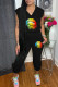 Black Casual Sportswear Solid Patchwork V Neck Sleeveless Two Pieces