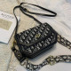 Black Fashion Street Letter Patchwork Bags