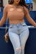 Camel Sexy Solid Hollowed Out Halter Tops