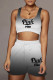 Black Casual Sportswear Print Patchwork U Neck Sleeveless Two Pieces