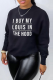 Black Fashion Street Print Patchwork Letter O Neck Tops