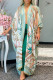 Green Fashion Casual Print Cardigan Outerwear